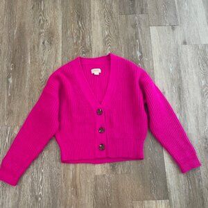 Neon Pink Cropped Anthropologie Sweater